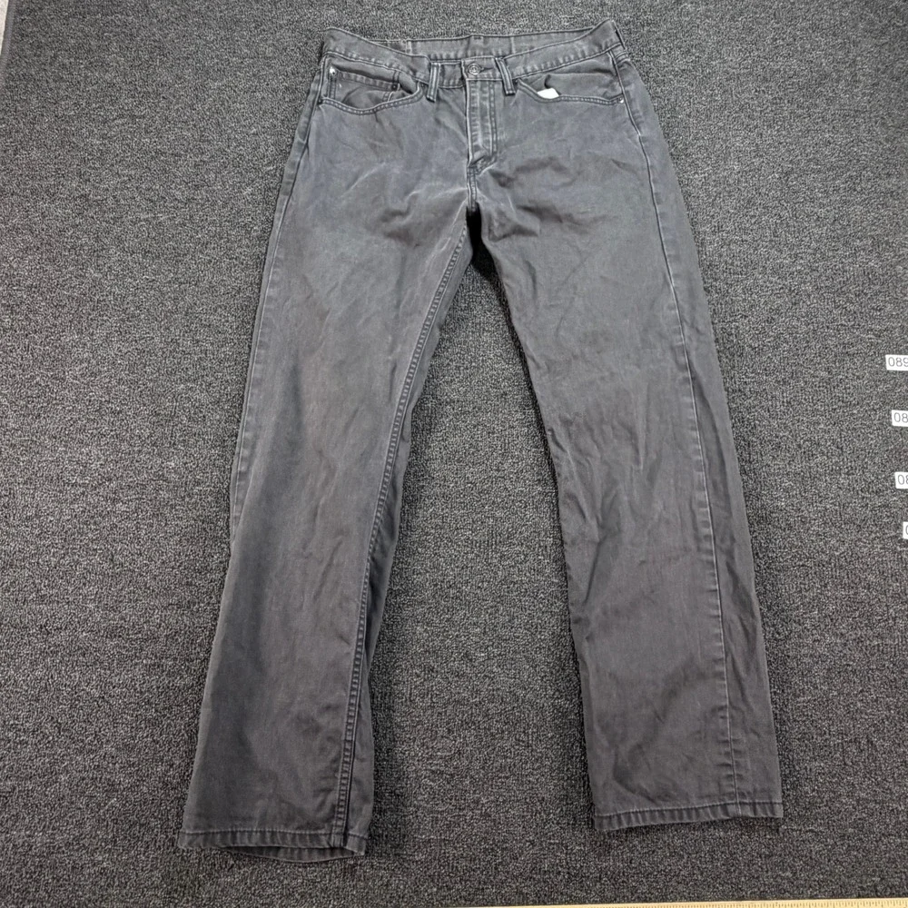 Levis Jeans Mens 34x32 505 Regular Fit Charcoal Gray Straight Leg EUC
